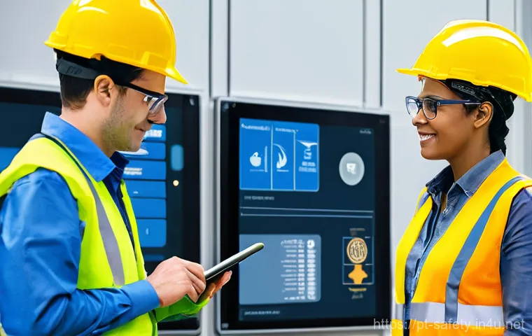 안전관리자가 알아야 할 ERP 시스템 - **Prompt 2: Proactive Safety Decisions Powered by Real-time Data**
    "A high-tech control room or ...