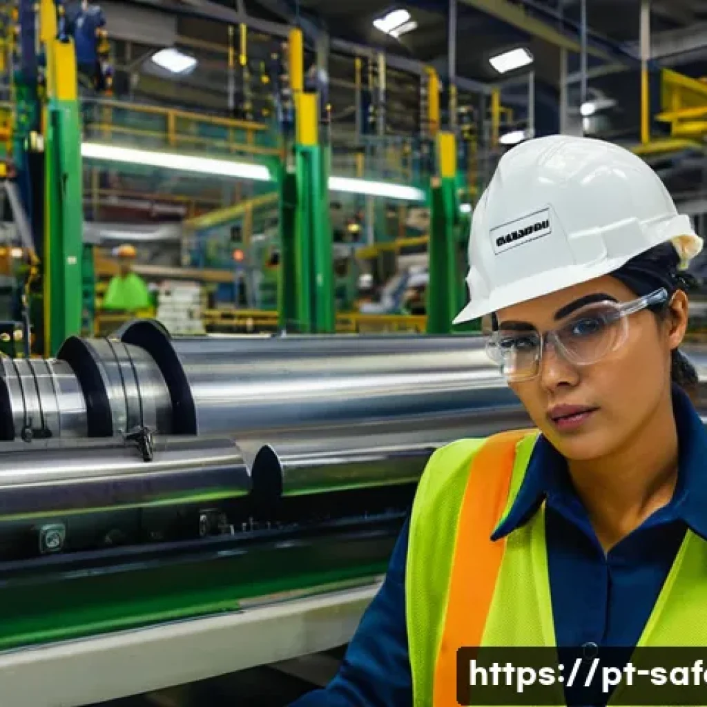 안전관리 직무의 실수 줄이는 팁 - **Prompt:** A vigilant and focused Brazilian factory worker, appearing to be in their late 20s to ea...