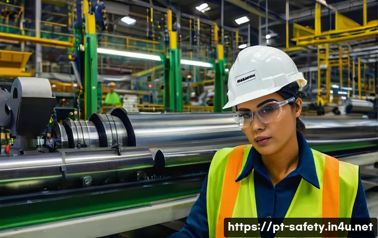 안전관리 직무의 실수 줄이는 팁 - **Prompt:** A vigilant and focused Brazilian factory worker, appearing to be in their late 20s to ea...