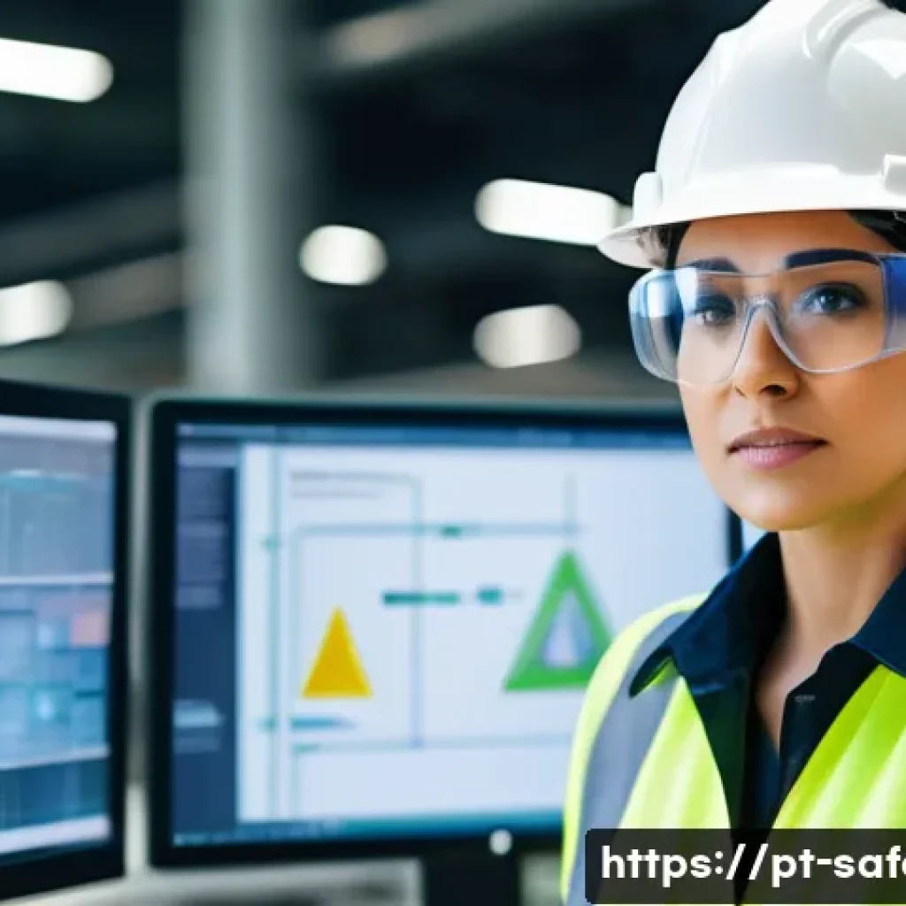 안전관리 분야의 여성 전문가 사례 - A confident female safety engineer in a modern industrial chemical plant, wearing professional safet...