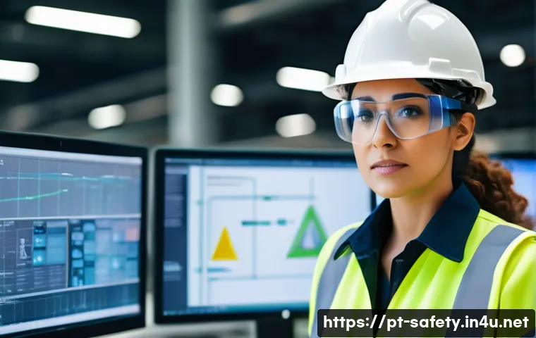 안전관리 분야의 여성 전문가 사례 - A confident female safety engineer in a modern industrial chemical plant, wearing professional safet...