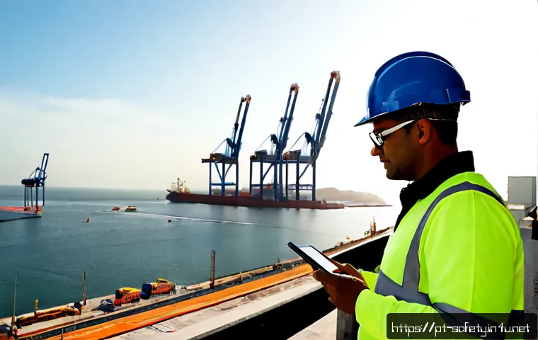 안전관리자의 해외 취업 사례 - Photorealistic international safety manager employment success scene at a modern Portuguese-speaking...